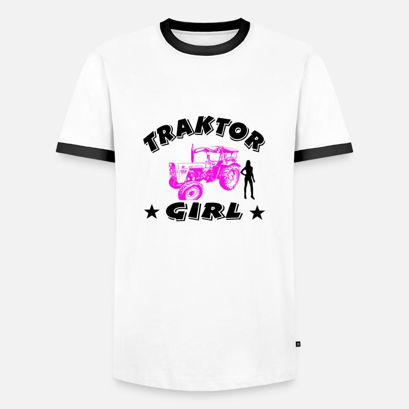 Tractor - Men's Ringer Shirt - white/black