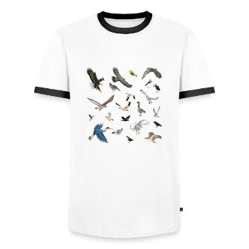 Vögel Kanadas - Männer Kontrast-T-Shirt - Weiß/Schwarz - Vorne - AI Model Female 172 light (172cm) & AI Model Male 178 dark (178cm)