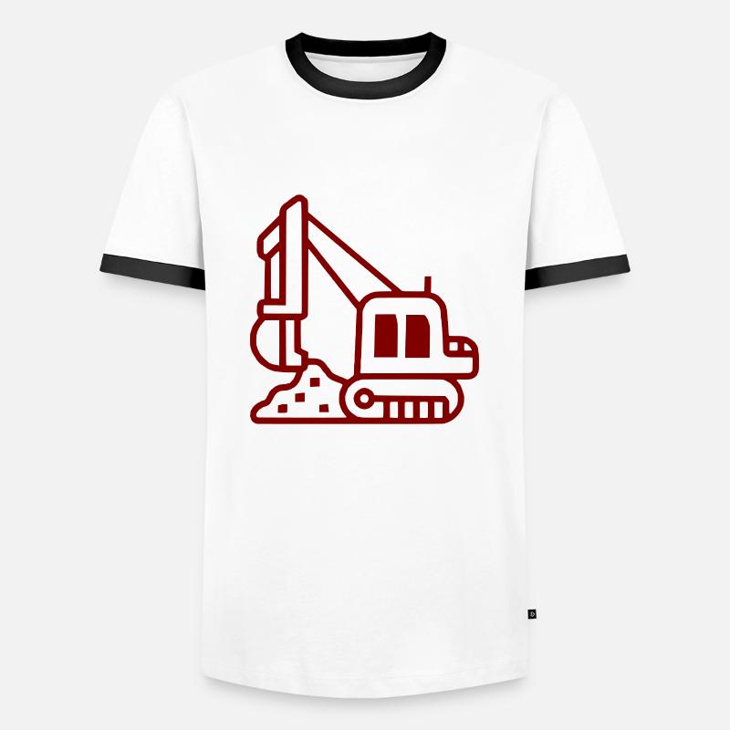 Bagger - Männer Kontrast-T-Shirt - Weiß/Schwarz