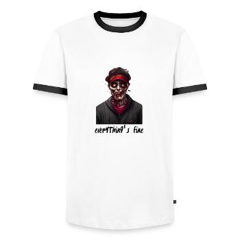 Everything s Fine - Men's Ringer Shirt - white/black - Front - AI Model Female 172 light (172cm) & AI Model Male 178 dark (178cm)