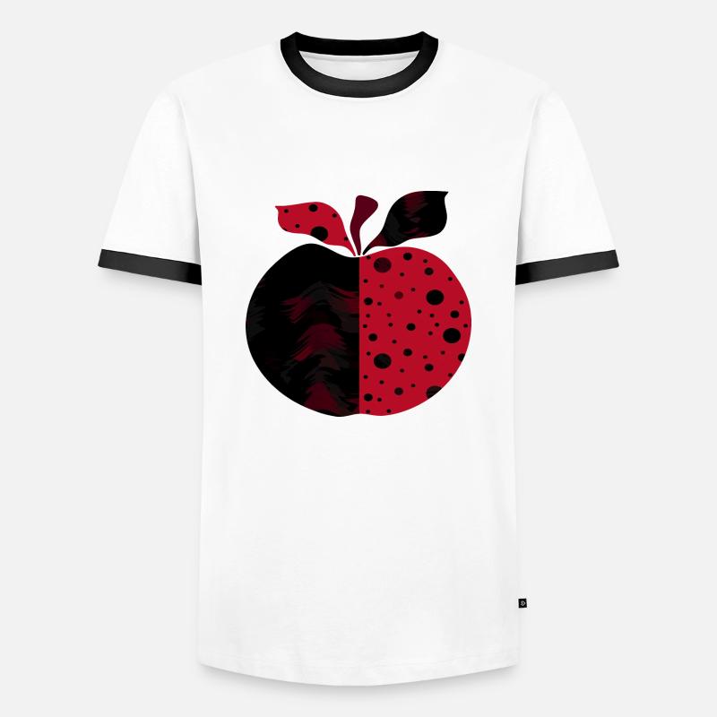 Apfel - Männer Kontrast-T-Shirt - Weiß/Schwarz