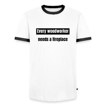 carpentry the carpenters wood statement - Männer Kontrast-T-Shirt - Weiß/Schwarz - Vorne - AI Model Female 172 light (172cm) & AI Model Male 178 dark (178cm)