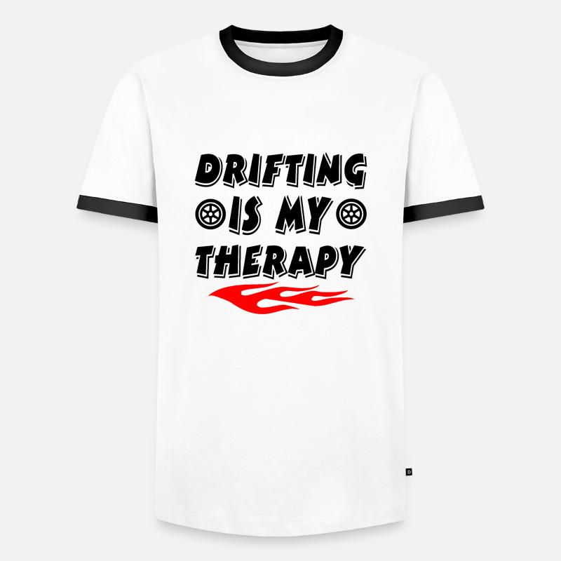 Car - Men's Ringer Shirt - white/black
