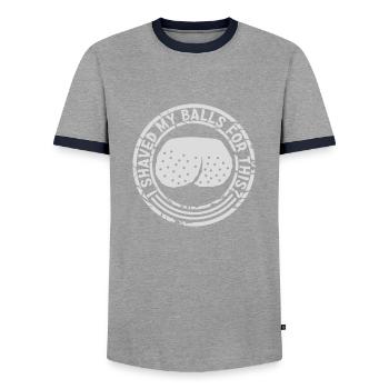 Je me suis rasé les couilles - T-shirt contrasté Homme - gris/marine  - Devant - AI Model Female 172 light (172cm) & AI Model Male 178 light (178cm)