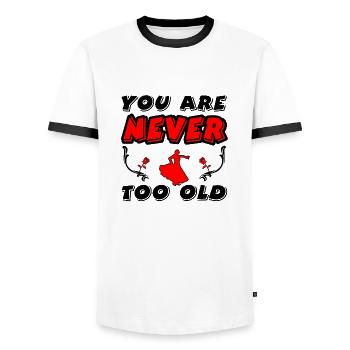 Dance - Men's Ringer Shirt - white/black - Front - AI Model Female 172 light (172cm) & AI Model Male 178 dark (178cm)