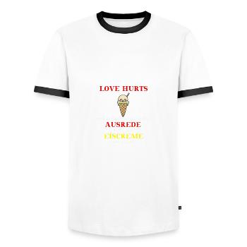 Eis Liebeskummer Eiscreme Geschenkidee lustig - Männer Kontrast-T-Shirt - Weiß/Schwarz - Vorne - AI Model Female 172 light (172cm) & AI Model Male 178 dark (178cm)