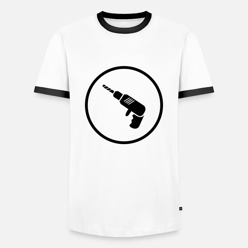 Drill - Men's Ringer Shirt - white/black