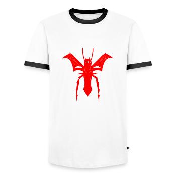 Fliegende Spinne - Männer Kontrast-T-Shirt - Weiß/Schwarz - Vorne - AI Model Female 172 light (172cm) & AI Model Male 178 dark (178cm)