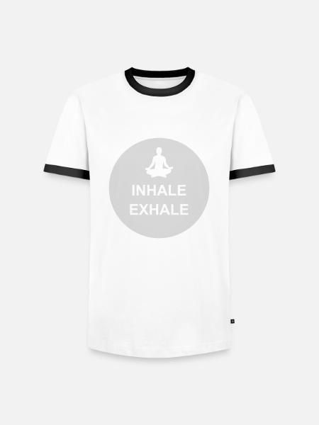 Inspirez expirez Yoga citation - T-shirt contrasté Homme - blanc/noir