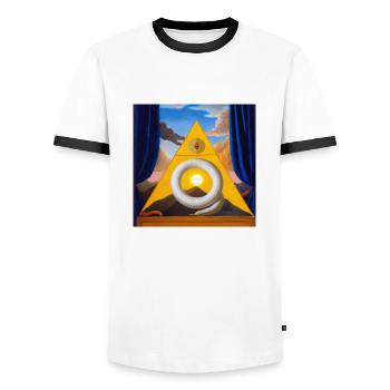 Secret Symbolism - Men's Ringer Shirt - white/black - Front - AI Model Female 172 light (172cm) & AI Model Male 178 dark (178cm)