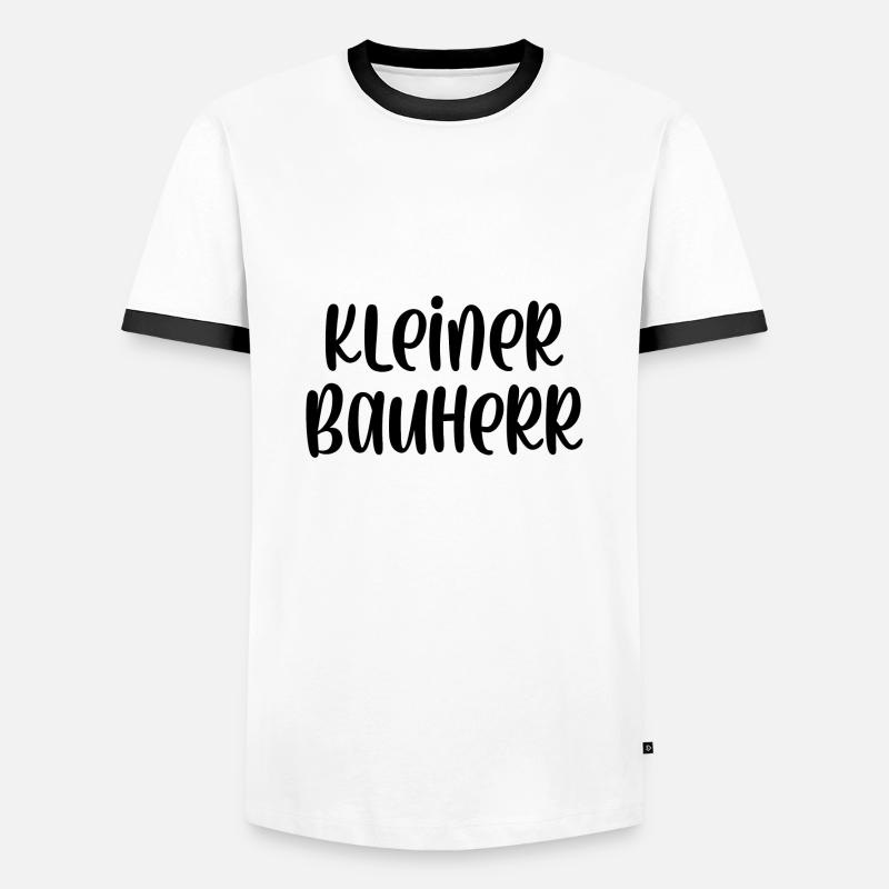 Kleiner Bauherr - Männer Kontrast-T-Shirt - Weiß/Schwarz