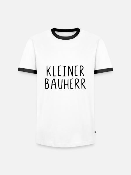 Kleiner Bauherr - Männer Kontrast-T-Shirt - Weiß/Schwarz