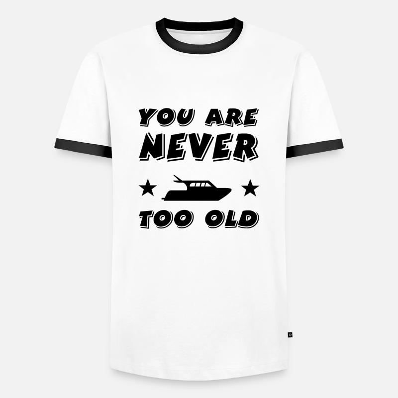 Boot - Männer Kontrast-T-Shirt - Weiß/Schwarz