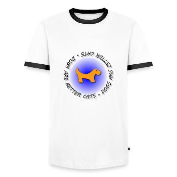 Nur für Hundeliebhaber - Männer Kontrast-T-Shirt - Weiß/Schwarz - Vorne - AI Model Female 172 light (172cm) & AI Model Male 178 dark (178cm)