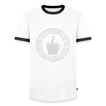ne me parle pas - T-shirt contrasté Homme - blanc/noir - Devant - AI Model Female 172 light (172cm) & AI Model Male 178 dark (178cm)