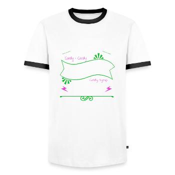 Baby Christmas Tree Beach Holiday Bodybuilding - Men's Ringer Shirt - white/black - Front - AI Model Female 172 light (172cm) & AI Model Male 178 dark (178cm)