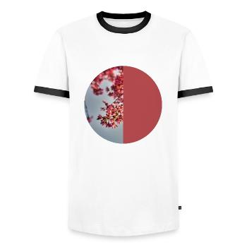 T-Shirt Blüten Blumen Kirschblüten Geschenk Frau - Männer Kontrast-T-Shirt - Weiß/Schwarz - Vorne - AI Model Female 172 light (172cm) & AI Model Male 178 dark (178cm)
