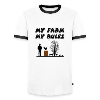 Ferme - T-shirt contrasté Homme - blanc/noir - Devant - AI Model Female 172 light (172cm) & AI Model Male 178 dark (178cm)