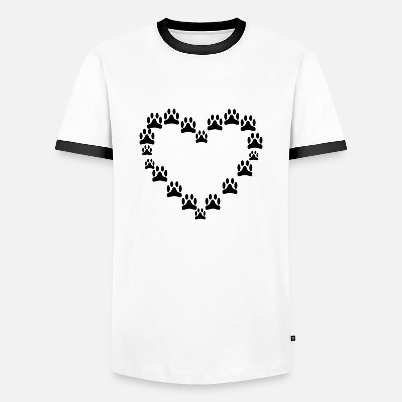 My therapist has paws - Men's Ringer Shirt - white/black