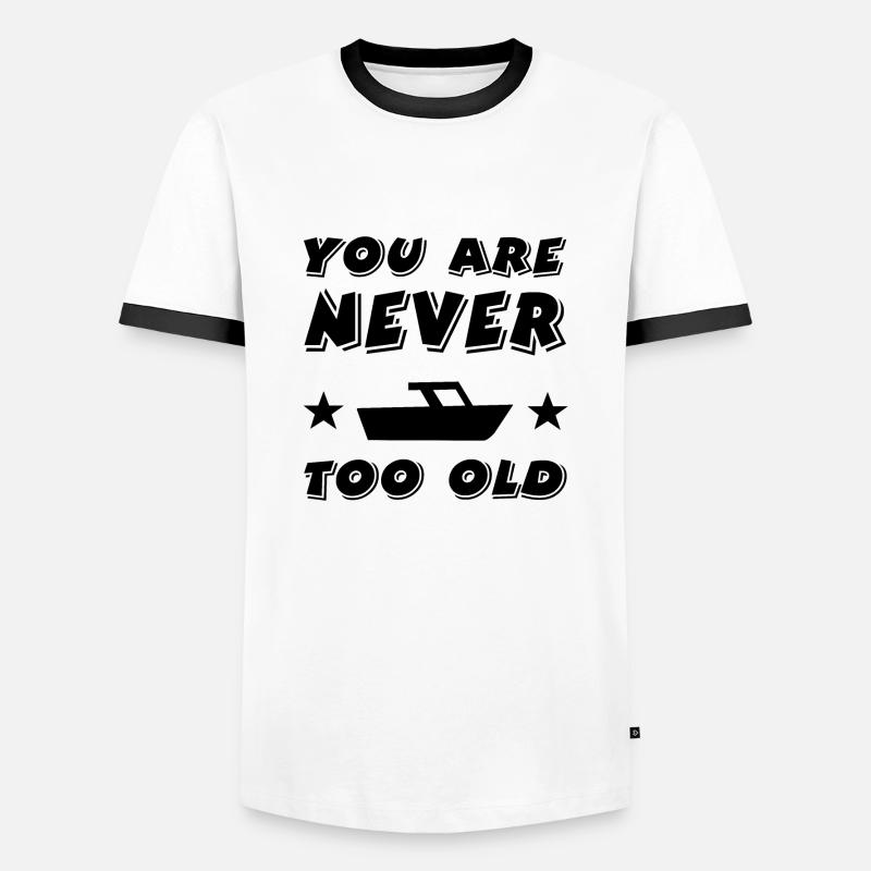 Motorboot - Männer Kontrast-T-Shirt - Weiß/Schwarz
