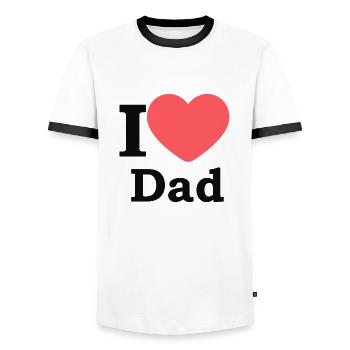 Ich liebe Papa - Männer Kontrast-T-Shirt - Weiß/Schwarz - Vorne - AI Model Female 172 light (172cm) & AI Model Male 178 dark (178cm)