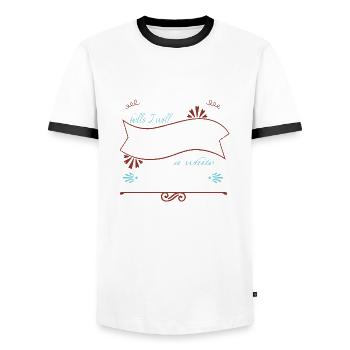 humour génial cadeau d’anniversaire idée blagues - T-shirt contrasté Homme - blanc/noir - Devant - AI Model Female 172 light (172cm) & AI Model Male 178 dark (178cm)