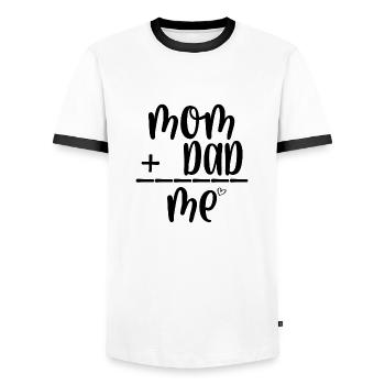 Maman Papa moi - T-shirt contrasté Homme - blanc/noir - Devant - AI Model Female 172 light (172cm) & AI Model Male 178 dark (178cm)