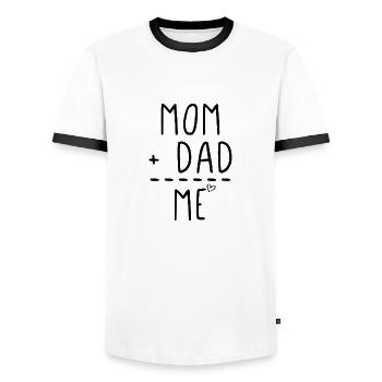 Maman Papa moi - T-shirt contrasté Homme - blanc/noir - Devant - AI Model Female 172 light (172cm) & AI Model Male 178 dark (178cm)