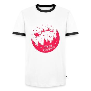 Frohe Weihnachten Weihnachten Weihnachten Urlaub Winter Santa Nordic - Männer Kontrast-T-Shirt - Weiß/Schwarz - Vorne - AI Model Female 172 light (172cm) & AI Model Male 178 dark (178cm)