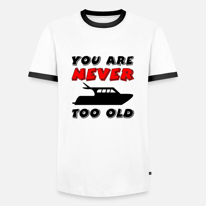 Motorboot - Männer Kontrast-T-Shirt - Weiß/Schwarz