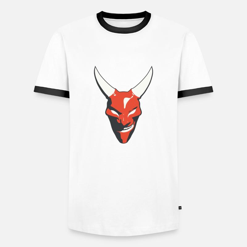 Devil - Men's Ringer Shirt - white/black