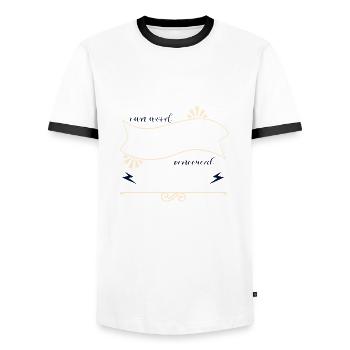 Woodworker Aaron Carpenter Tshirts Mason - Men's Ringer Shirt - white/black - Front - AI Model Female 172 light (172cm) & AI Model Male 178 dark (178cm)
