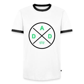 Dad King - Men's Ringer Shirt - white/black - Front - AI Model Female 172 light (172cm) & AI Model Male 178 dark (178cm)