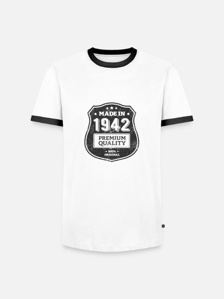 MADE IN 1942 - Men's Ringer Shirt - white/black