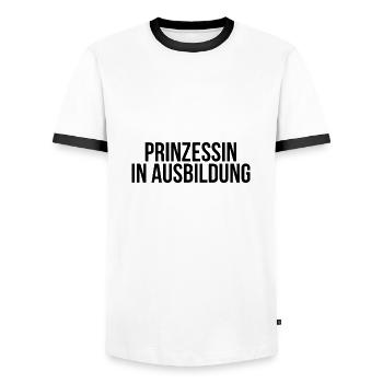 Prinzessin in Ausbildung - Männer Kontrast-T-Shirt - Weiß/Schwarz - Vorne - AI Model Female 172 light (172cm) & AI Model Male 178 dark (178cm)