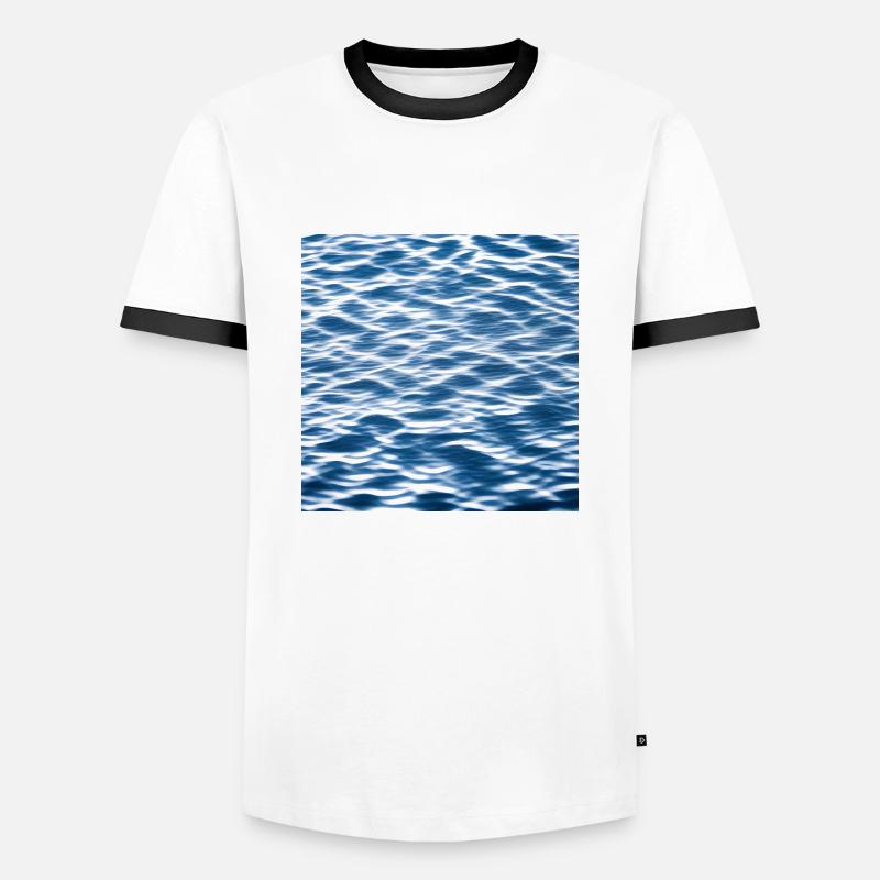 Water pattern - Men's Ringer Shirt - white/black