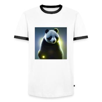 A panda for every heart - Men's Ringer Shirt - white/black - Front - AI Model Female 172 light (172cm) & AI Model Male 178 dark (178cm)