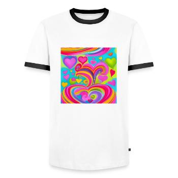 Bunte Liebe - Männer Kontrast-T-Shirt - Weiß/Schwarz - Vorne - AI Model Female 172 light (172cm) & AI Model Male 178 dark (178cm)