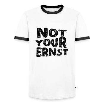 Not Your Ernst - T-shirt contrasté Homme - blanc/noir - Devant - AI Model Female 172 light (172cm) & AI Model Male 178 dark (178cm)