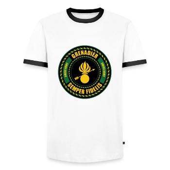 Grenadier - Men's Ringer Shirt - white/black - Front - AI Model Female 172 light (172cm) & AI Model Male 178 dark (178cm)