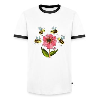 Insekten - Männer Kontrast-T-Shirt - Weiß/Schwarz - Vorne - AI Model Female 172 light (172cm) & AI Model Male 178 dark (178cm)