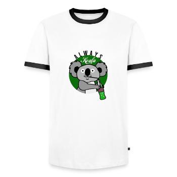ALWAYS KOALA ! - T-shirt contrasté Homme - blanc/noir - Devant - AI Model Female 172 light (172cm) & AI Model Male 178 dark (178cm)