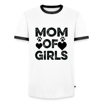 Maman de filles Fête des mères - T-shirt contrasté Homme - blanc/noir - Devant - AI Model Female 172 light (172cm) & AI Model Male 178 dark (178cm)