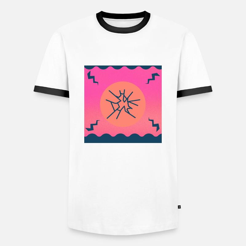 Sonne mit zerbrochenem Glas - Männer Kontrast-T-Shirt - Weiß/Schwarz