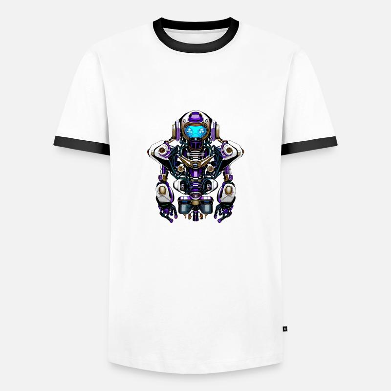 Robot Alpha - Men's Ringer Shirt - white/black