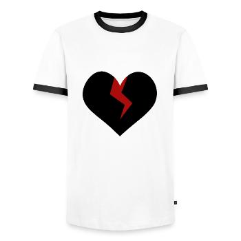 new love - Men's Ringer Shirt - white/black - Front - AI Model Female 172 light (172cm) & AI Model Male 178 dark (178cm)