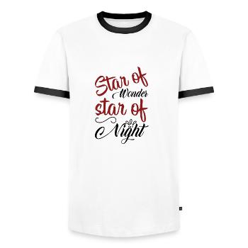 Étoile de merveille étoile de nuit - T-shirt contrasté Homme - blanc/noir - Devant - AI Model Female 172 light (172cm) & AI Model Male 178 dark (178cm)
