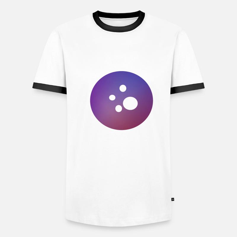 Galaxy button - Männer Kontrast-T-Shirt - Weiß/Schwarz