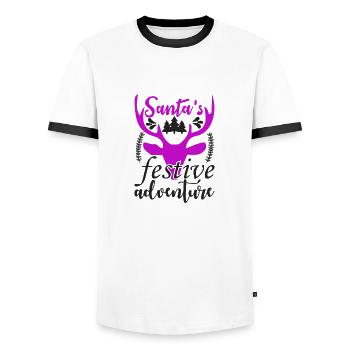 Le Père Noël - T-shirt contrasté Homme - blanc/noir - Devant - AI Model Female 172 light (172cm) & AI Model Male 178 dark (178cm)