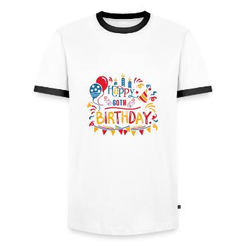Alles Gute zum 60. Geburtstag Sechzigste 60 Jahre alte Geschenkidee - Männer Kontrast-T-Shirt - Weiß/Schwarz - Vorne - AI Model Female 172 light (172cm) & AI Model Male 178 dark (178cm)